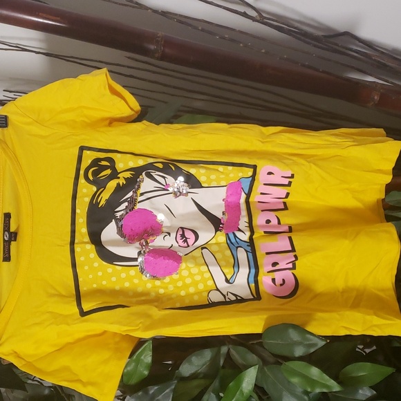Other - Sweet Kiss Size 10 12 Girls Power Tee yellow EUC